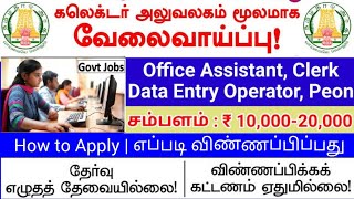 TN Govt Clerk Jobs 2024⧪ TN govt jobs 🔰 Job vacancy 2024 🎺office assistantDEOtypist job [upl. by Aierb]