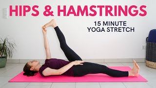 15 min Yoga Stretch For HIPS HAMSTRINGS amp LOWER BACK  Relaxing Yoga At Home  Yoga with Uliana [upl. by Harrod]