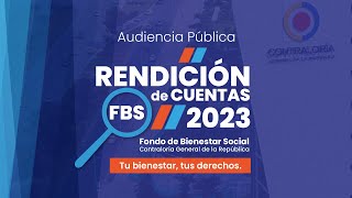 AUDIENCIA PÚBLICA  RENDICIÓN DE CUENTAS FONDO DE BIENESTAR SOCIAL  VIGENCIA 2023 [upl. by Sesiom]