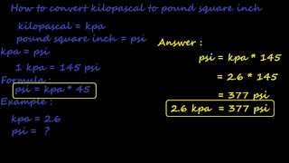 how to convert kpa to psi  pressure converter [upl. by Baniaz]