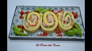 Antipasti freddi con le uova Prepariamo un rotolo farcito Ricetta facile [upl. by Haorbed817]