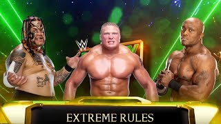 WWE2K23  Umaga vs Brock Lesnar vs Bobby Lashly  Extremerule Match PS5 Gameplay [upl. by Dinan]