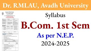 RMLAU BCom 1st Semester Syllabus rmlau bcom syllabus bcom syllabus bcom nep syllabus [upl. by Schreiber]