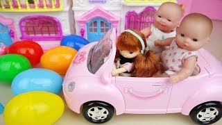 Baby doll Surprise egg house and pink car toys baby Doli play [upl. by Adallard]