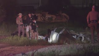 Driver dies after Tesla Cybertruck slams into culvert bursts into flames in Baytown area DPS says [upl. by Einnob860]