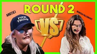 ARGTJEJ vs Rebecca Riks  ROUND 2  hos Reallokal  Gullers reagerar [upl. by Atter]