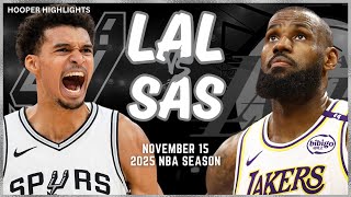 Los Angeles Lakers vs San Antonio Spurs Full Game Highlights  Nov 15  2025 NBA Season [upl. by Llesram]