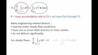 Fluid Mechanics Topic 71  Conservation of mass for a control volume [upl. by Pool]