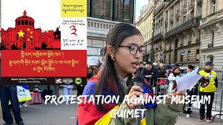 Protestation against museum guimetmuseeguimet freetibet tibet [upl. by Tita]