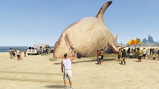 Shin chan amp Franklin Found Biggest Scary Megalodon in Gta 5 in Telugu [upl. by Ain]