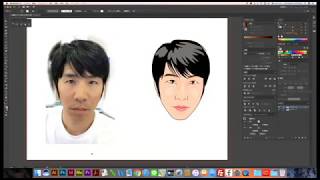 イラストレーターで似顔絵描いてみました。 [upl. by Adiol]