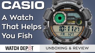 Casio WS1500H1 Fish amp Moon Phase Watch  Unboxing amp Review [upl. by Joelynn]