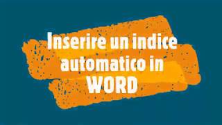 Inserire un indice o sommario automatico in WORD [upl. by Pilloff]