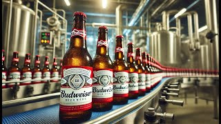 Beer Mega Factory  How is beer Budweiser produced in the factory from hops and barley [upl. by Ailegna]