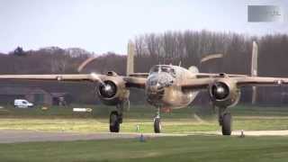 Take off B25 Mitchell from Teuge Airport 18042015 [upl. by Elac469]