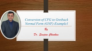 Lecture 104Conversion of Context Free Grammar CFG to Greiback Normal Form GNF Example1 [upl. by Irianat]