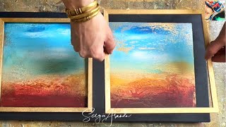 Creating Stunning Abstract Landscapes diptych A Unique Approach to Painting on a Single Canvas [upl. by Aicaca]