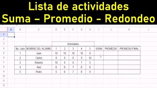 Como redondear el promedio de calificaciones en excel [upl. by Ahsenak]