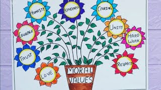 Moral Values projectMoral Values chartMoral values project for schoolschool activityMoral values [upl. by Pietra]