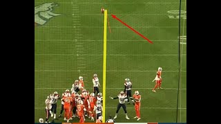 NFL Denver Brocos kicker hitting goal post with a massive loud bang [upl. by Suzetta792]