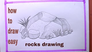 How To Draw Rocks EasyRocks Drawing Easy Way [upl. by Callean79]