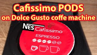 NesCafissimo Cafissimo pods on Dolce Gusto coffe machine [upl. by Elletnwahs]