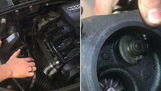 “inspecting wastegate” on turbo WITHOUT removing turbo a4 audi volkswagen 20t b7 [upl. by Sherlocke]