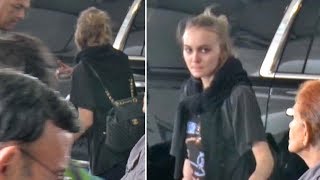 LilyRose Depp Looking Exhausted With No Makeup At LAX [upl. by Helms]