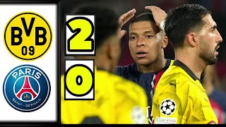 Dortmund vs PSG 2  0 HIGHLIGHTS  BVB gegen PSG UEFA League 2024 [upl. by Aiynat]