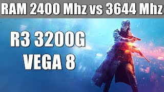 RYZEN 3 3200G VEGA 8 RAM 2400Mhz vs 3466Mhz [upl. by Lukey]