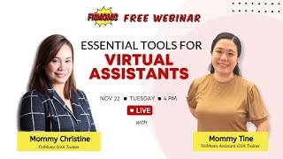 FHMOMS FREE WEBINAR Essential Tools for Virtual Assistants [upl. by Eecart]