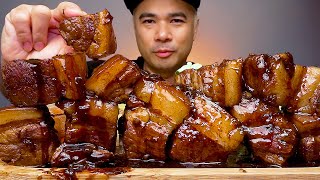 POBOLA MUKBANG  PORK ADOBO WITH COLA  BRAISED PORK BELLY  ALFIE EATS [upl. by Nalim]