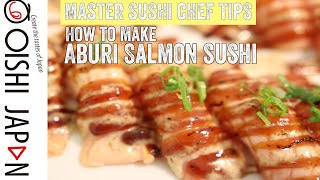 How to make Aburi Salmon Sushi  炙りサーモン鮨の作り方 [upl. by Ki174]