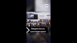 Delegates leave as Lavrov begins speech [upl. by Bess918]