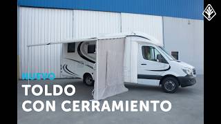 Toldo eléctrico con cerramiento en tela antidesgarro impermeable para motorhome y camper [upl. by Lindgren698]