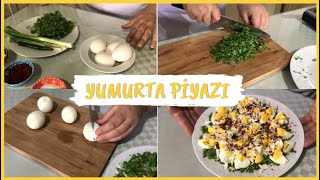 3 DAKİKADA YUMURTA SALATASI  SAHURDA VE KAHVALTILARDA YAPABİLECEĞİNİZ YUMURTA PİYAZI TARİFİ [upl. by Sitruk949]