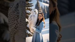 Winters Embrace Girl and Enormous Snowy Owl [upl. by Eiramanin418]