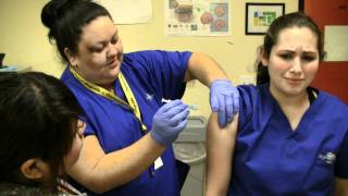 Medical Assistant Student Sharon Gives Her First Injection  Charter College [upl. by Phyl]