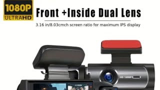 Temu 1080 PX Dual Dash Cam For Cars IR VisionLoop Recording Wide Angel Unboxing [upl. by Pincas]