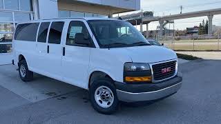 White 2022 GMC Savana Passenger 3500 LT Review Calgary AB  Wolfe Calgary [upl. by Yentruocal]