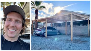 Building a 2 Car Carport for 600 Full Timelapse with Tips amp Tricks DIY [upl. by Windzer641]