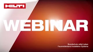 WEBINAR über Brandschutz mit Hilti – Feuerwiderstand Installationssysteme [upl. by Harriette]