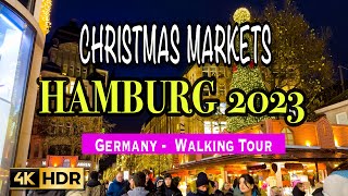 Magical Christmas Markets in Hamburg Germany 2023 4KHDR [upl. by Yliah]