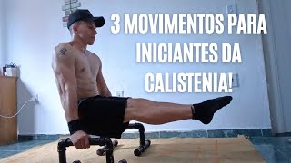 3 MOVIMENTOS FÁCIES PARA INICIANTES NA CALISTENIA  TUTORIAL [upl. by Sturrock]