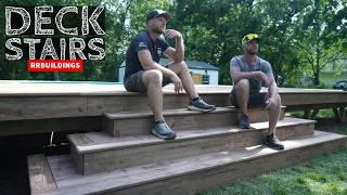 How to Build Deck Stairs The EASY Way [upl. by Elockin]