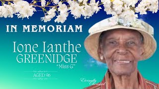 A Celebration of Life  Ione Ianthe Greenidge [upl. by Manton]