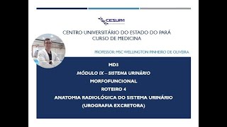 Aula  Anatomia radiológica do sistema urinário Urografia Excretora  MD3  Urinário [upl. by Westbrook273]