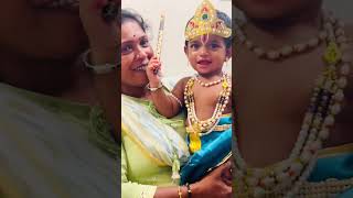 Happy Krishna Janmashtami🌟🦚 janmashtami krishna shorts nakshatra family ithazh baby [upl. by Annavaig]