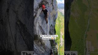 Would you do this🤯 no guide needed 📍via ferrata Murren Switzerland switzerland hiking [upl. by Porta]