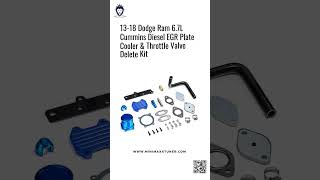 Private 1318 Dodge Ram 67L Cummins Diesel EGR Plate Cooler amp Throttle Valve Delete Kit [upl. by Aronek669]